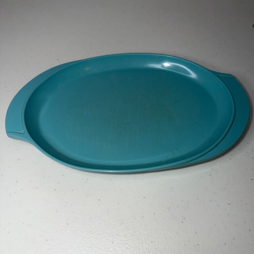 Vintage Boonton Melmac Melamine Atomic Winged Serving Tray Turquoise MCM